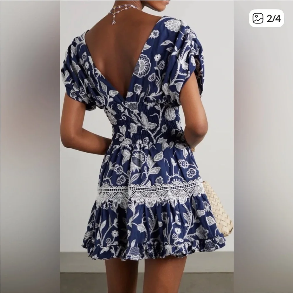 Waimari Paloma lace trimmed cotton mini dress - Picture 5 of 5